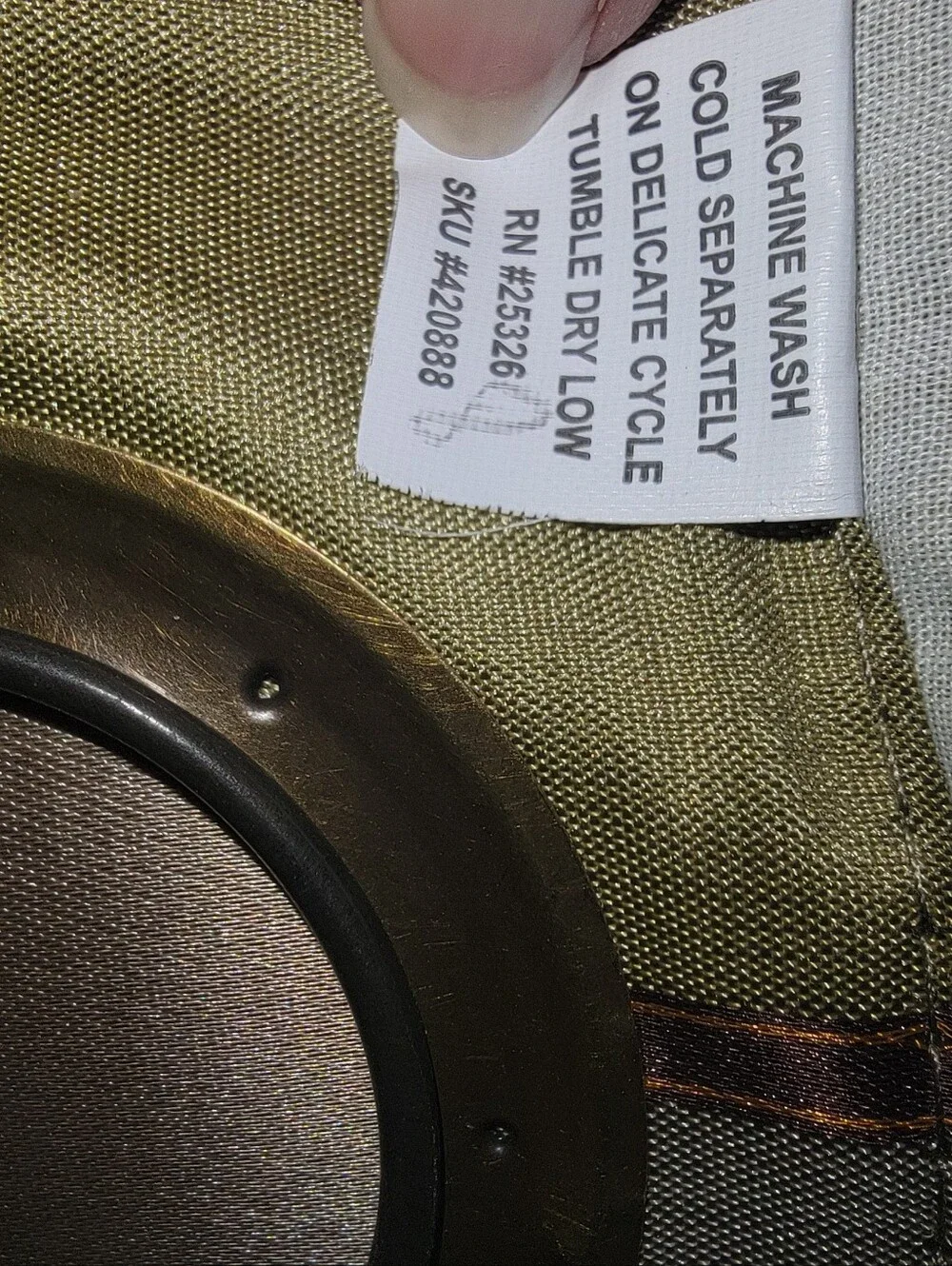 World Market Curtain Set Olive and Taupe Striped Lined 54X96